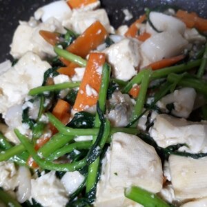 シーフードミックスと豆腐で簡単中華風